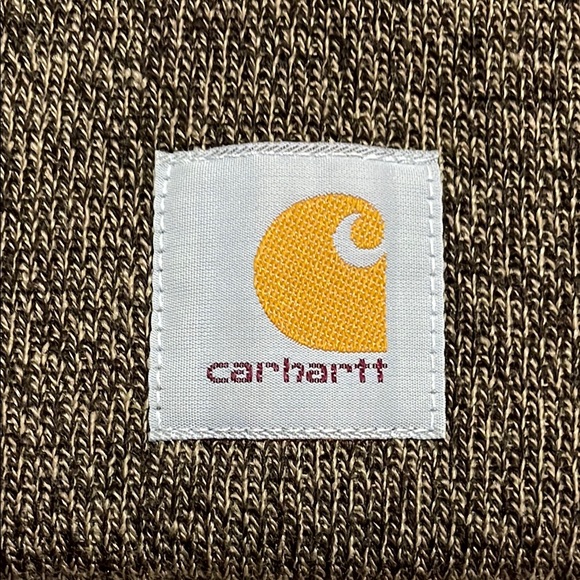 CARHARTT Brown Cuff Knit Beanie with Center Logo - Picture 4 of 10